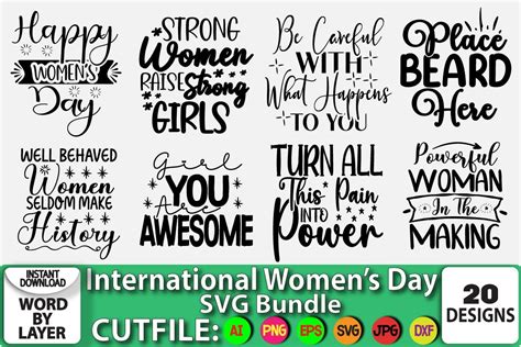 International Womens Day Svg Bundle Bundle · Creative Fabrica