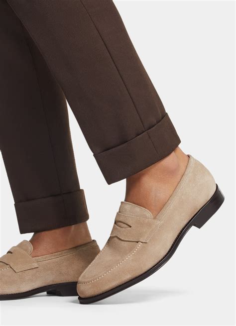 Light Brown Penny Loafer Italian Calf Suede Suitsupply Online Store