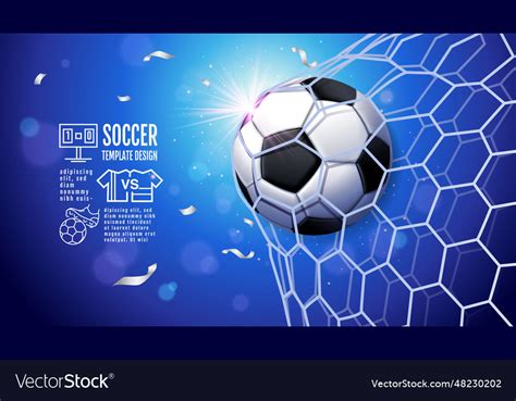 Soccer Template Design Football Banner Sport Vector Image