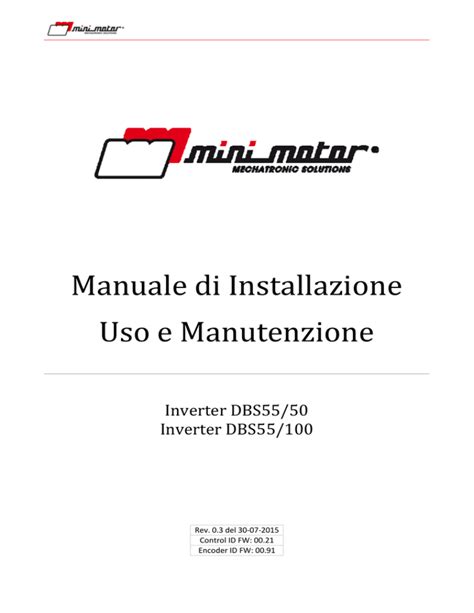 Manuale Di Installazione Uso E Manutenzione