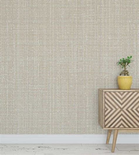 Papel Parede De Tecido - Papel De Parede Bege Para Sala Estilo Tecido Autocolante | MadeiraMadeira