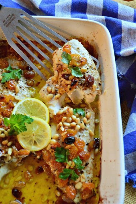 Olive Oil Baked Fish With Raisins And Pine Nuts This Is How I Cook