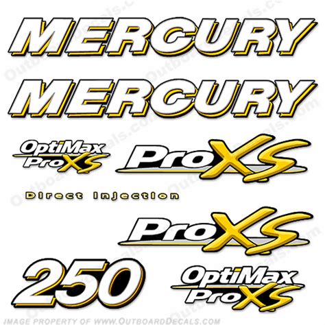 Mercury 250hp ProXS Decal Kit Yellow