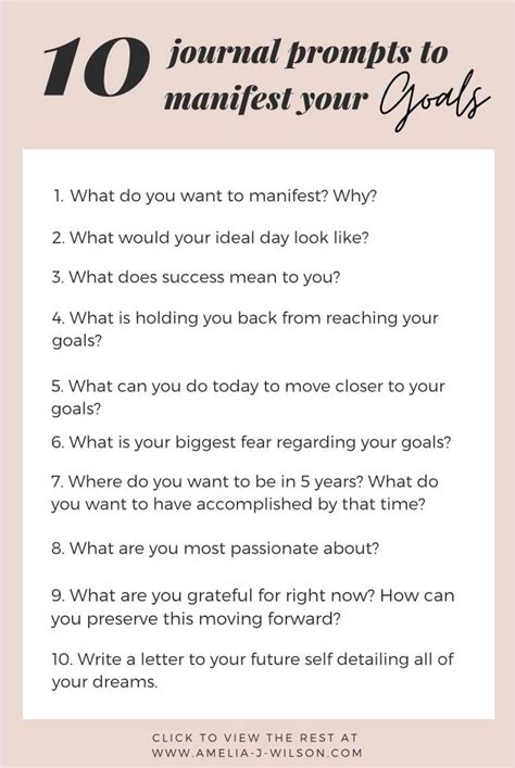 Journal prompts to manifest your goals Cómo ser feliz Frases bonitas