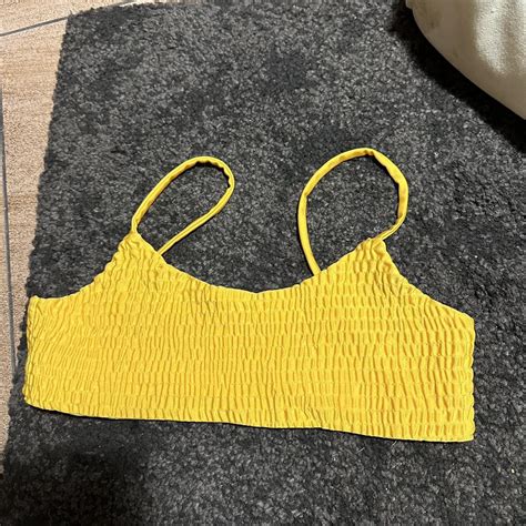 Shein Yellow Bikini Top Never Worn Bikini Summer Depop