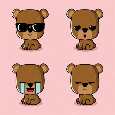 Premium Vector Vector Illustration Of Cute Bear Emoji