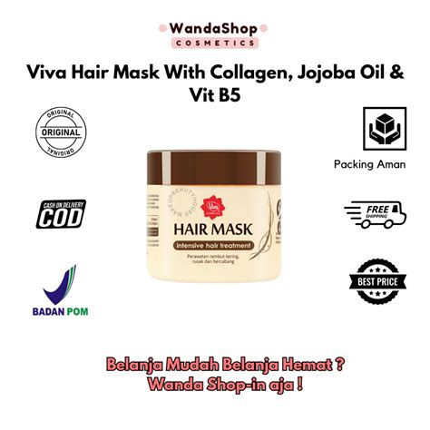 Jual Viva Hair Mask With Collagen Jojoba Oil And Vit B5 200 G Shopee Indonesia