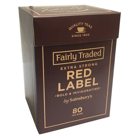 Sainsburys Extra Strong Red Label Tea 80 Bags 250g Fairly Traded Tea