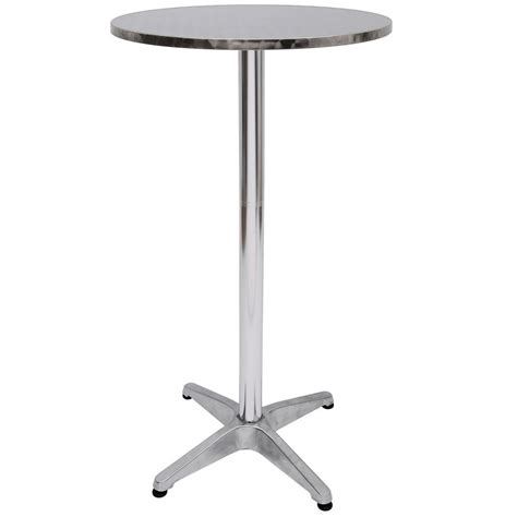 Homcom 24 Round Adjustable Stainless Steel Top Aluminum Standing