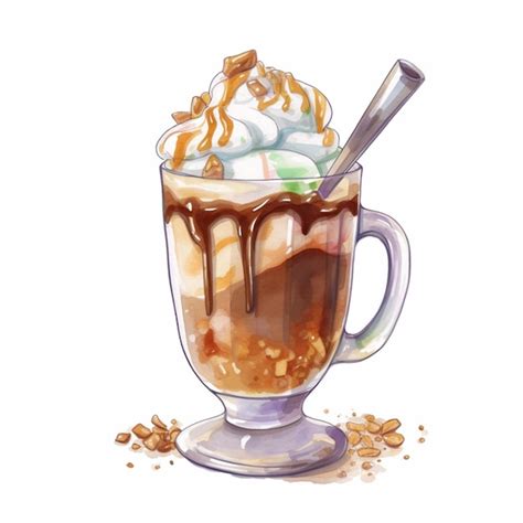 Premium AI Image There Is A Drawing Of A Coffee Cup With Whipped