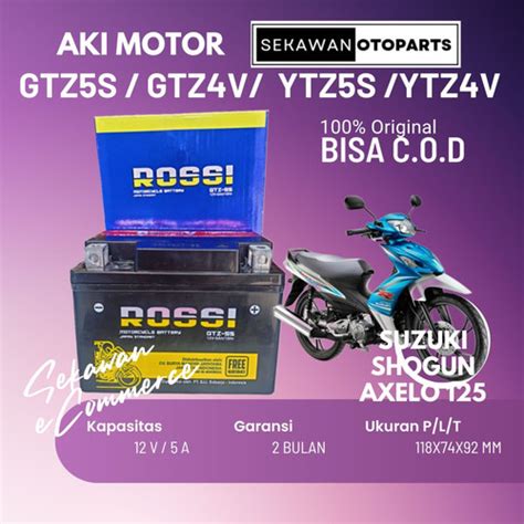 Jual Aki Motor Suzuki Shogun Axelo 125 GTZ5S Rossi Accu Kering MF