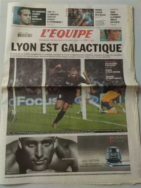 L EQUIPE JOURNAL 14 09 2005 Ligue Des Champions Lyon Real Madrid 3 0