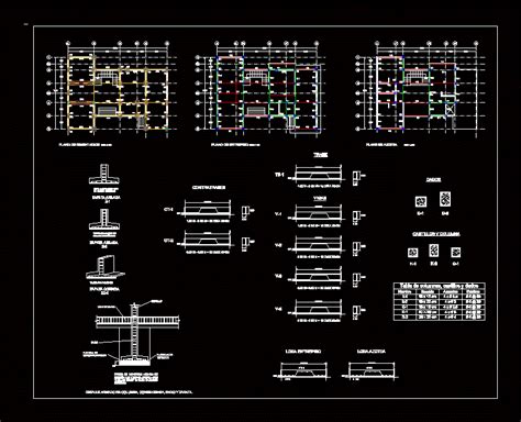 Plano Detalle De Cimentacion Zapata Corrida En Dwg 15068 Kb Librería Cad