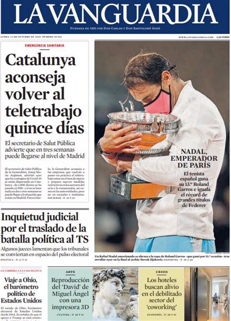 Las Portadas De Los Periódicos Del Lunes 12 De Octubre De 2020