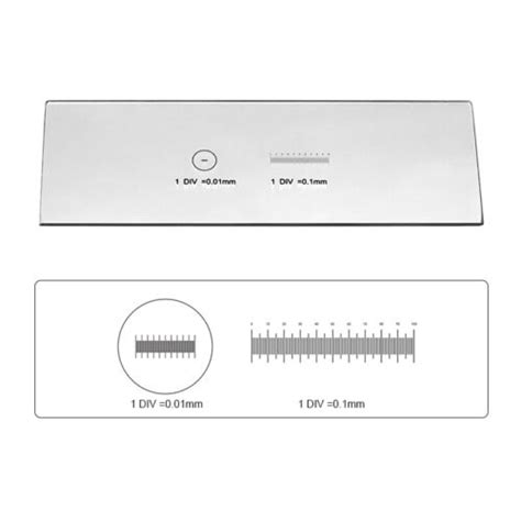 Scale Ruler 0 1mm 0 01mm Microscope Stage Micrometer Calibration Slide