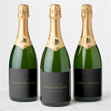 Black Modern Minimalist Champagne Label | Zazzle | Sparkling wine label, Champagne label ...