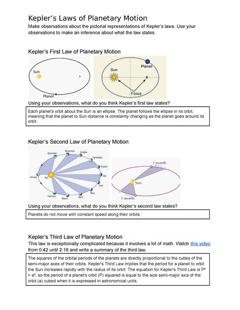 Kepler's Laws - Hoffman - Kepler’s Laws of Planetary Motion Make ...