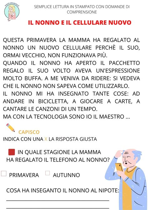 Prime Letture Stampato Maiuscolo Domande Di Comprensione Lettura