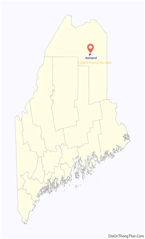 Map of Ashland CDP, Maine