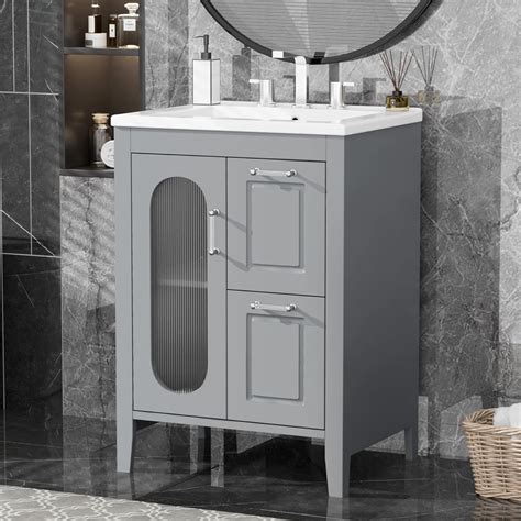 Amazon.com: LUMISOL 24" Bathroom Vanity with Sink, Solid Wood Bathroom