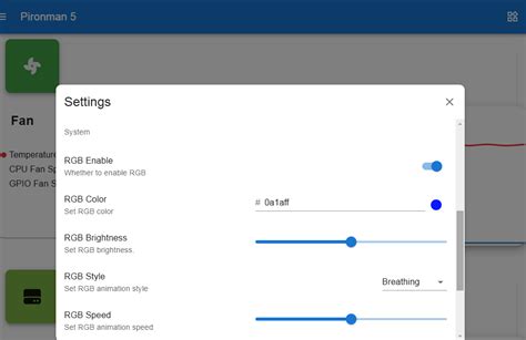 Anzeigen und Steuern über das Dashboard SunFounder Pironman 5