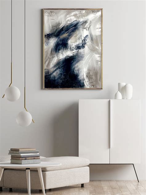 Navy blue abstract downloadable print set of 3 – Yharnna Designs