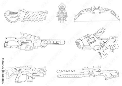 Futuristic Gun Drawing