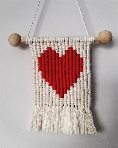 Mini Macrame Heart Wall Hanging Etsy