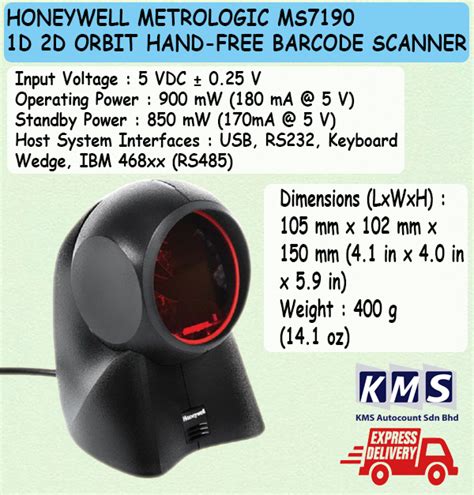 HONEYWELL METROLOGIC MS7190 MK 7190G 1D 2D ORBIT HAND FREE BARCODE SCANNER