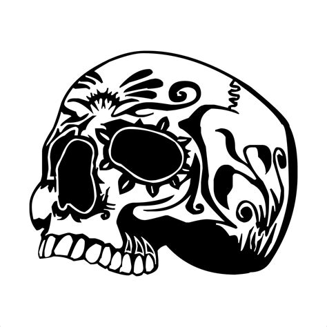 human skeleton skull logo, skull silhouette isolated on white ...