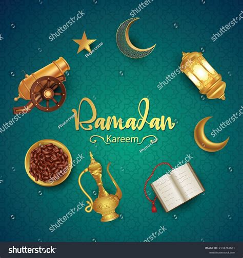 Eid Mubarak Ramadan Kareem Beautiful Greetings Stock Vector (Royalty ...