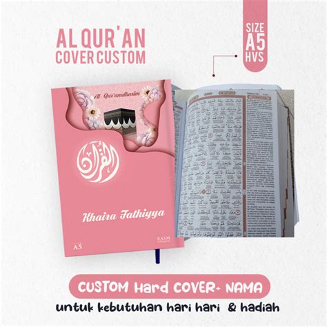 Jual Al Quran Custom Nama Hard Cover Banyak Varian Warna Mushaf