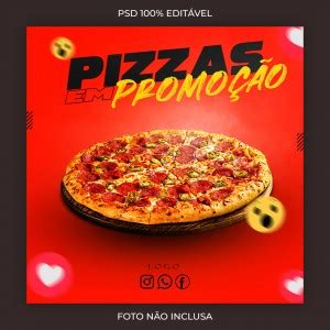 Pizza Em Promoção PSD Social Media Post Editável Pizzaria Photoshop