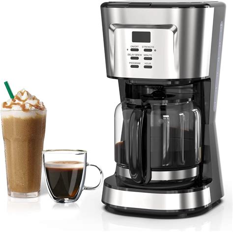 Programmable 12 Cup Coffee Maker With Brew Strength Control Anti Drip System And Keep Warm In