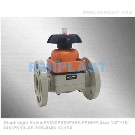 Pp Gf Diaphragm Valve Flange End Din Pn Dn Dn Dn Dn Dn Dn