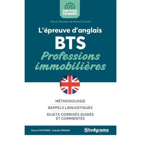 Livre l épreuve d anglais BTS professions immobilières Cdiscount