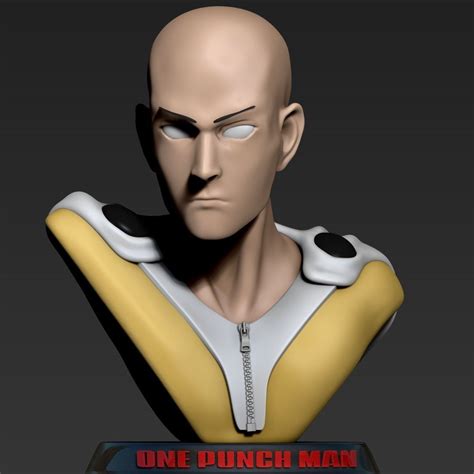 Bust Of Saitama From One Punch Man 3d Model 3d Printable Cgtrader