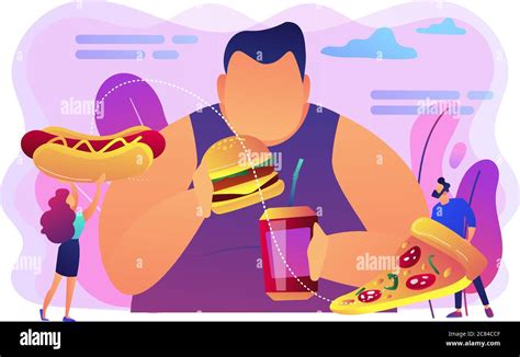 Overeating Addiction Concept Vector Illustration Stock Vector Image And Art Alamy