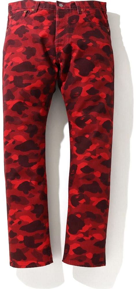 Bape X Levis Color Camo 501 93 Model Europe Exclusive Red Novelship