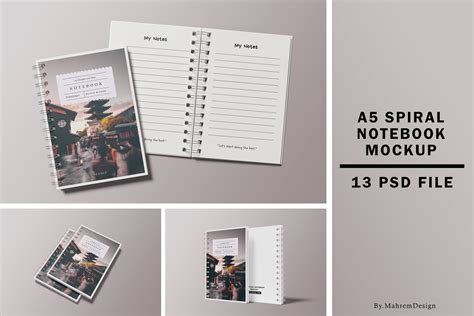 A5 Spiral Notebook Mockup Graphic By Mahremdesign · Creative Fabrica