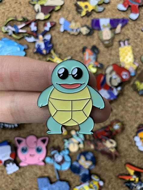 Squirtle Squad Circle Glasses Pokemon Custom Enamel Pin Pins Etsy