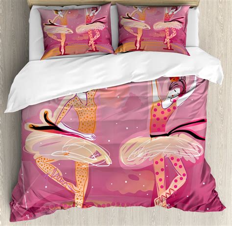 Ballet Duvet Cover Set Queen Size Ballet Dancers In Colorful Clothes