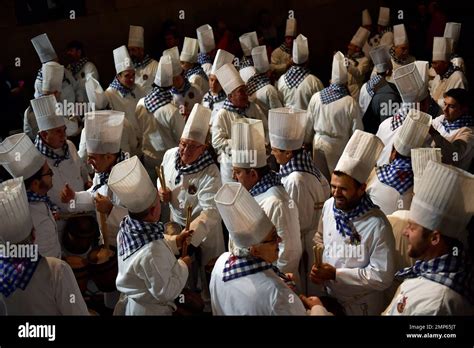 Tamborilleros Wearing Theirs Uniforms Prepare To Take Part In The