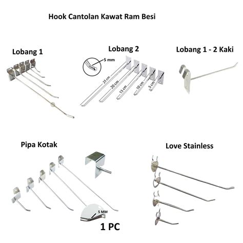 Jual Huk Hook Cantolan Ram Kawat Besi Stainles Harga Pcs Shopee Indonesia