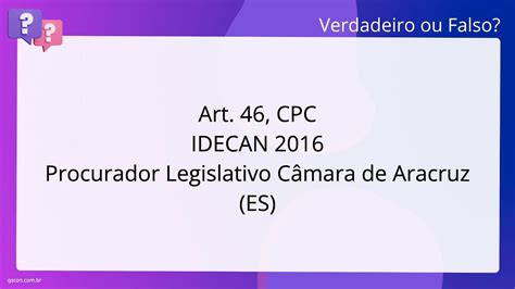 Qscon Direito Art Cpc Idecan Procurador Legislativo