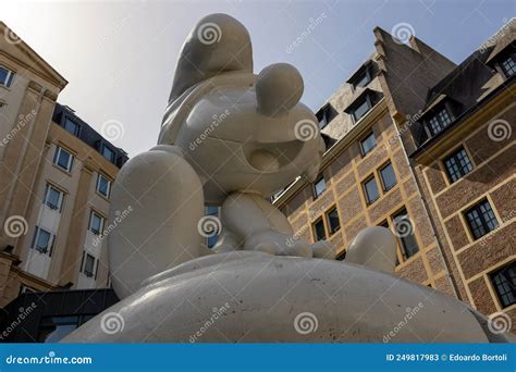 Brussels, Belgium - Jun 17, 2022: the Statue of a Smurf Placed at the Entrance of the Museum of ...