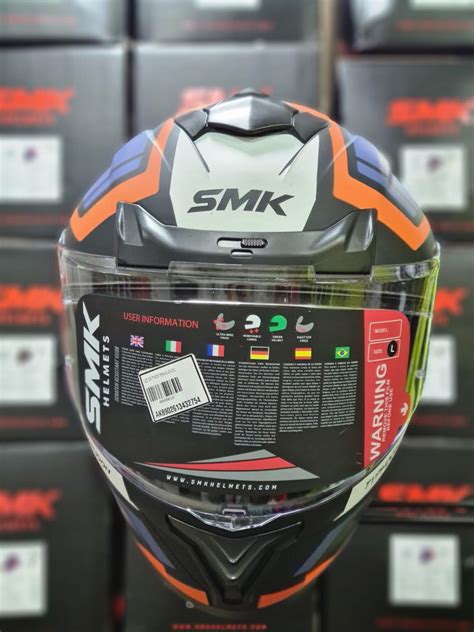 Casco Smk Typhoon Thorn Negro Mate Naranja Visor Transparente Cascos Pb