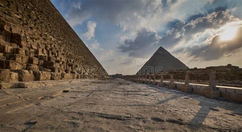 The Giza Pyramid Complex (Giza Necropolis) in Giza, Egypt Afternoon ...