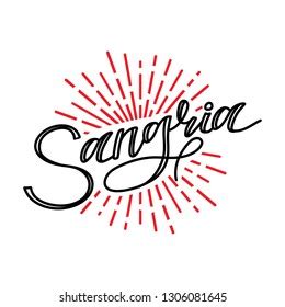 Hand Drawn Lettering Sign Sangria Stock Vector Royalty Free