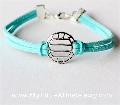 Volleyball Bracelet Faux Sued Charm Bracelet Volleyball Etsy